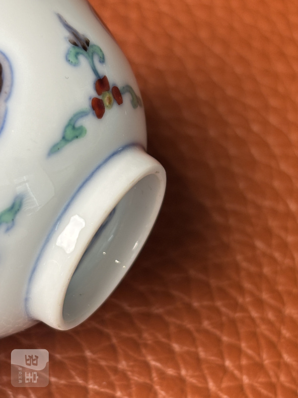 清雍正 斗彩灵芝纹杯一对（带老盒） - 图24